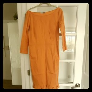 Jil sander orange stretch dress